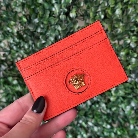Versace Orange Medusa Card Holder Brand New - Picture 4 of 5